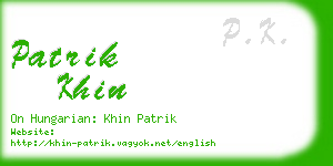 patrik khin business card